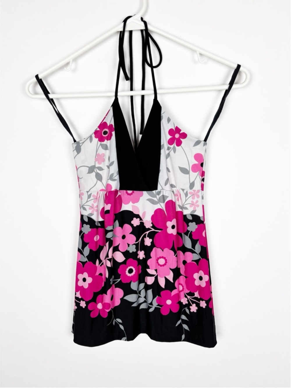 Taheri Halter Top Size Small Pink Floral Y2K Feminine Cottagecore